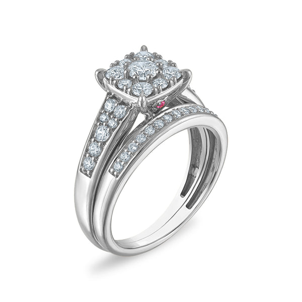 White Diamond Bridal Ring in 10KT Gold
