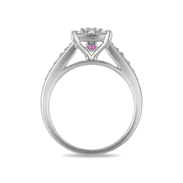 White Diamond Bridal Ring in 10KT Gold