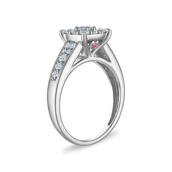 White Diamond Bridal Ring in 10KT Gold