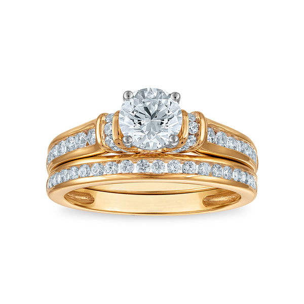 White Diamond Bridal Ring in 10KT Gold