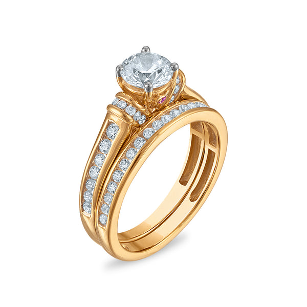 White Diamond Bridal Ring in 10KT Gold