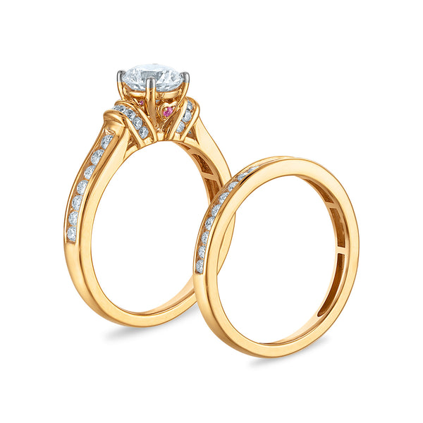 White Diamond Bridal Ring in 10KT Gold