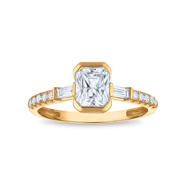 White Diamond Engagement Ring in 10KT Gold