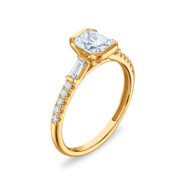 White Diamond Engagement Ring in 10KT Gold