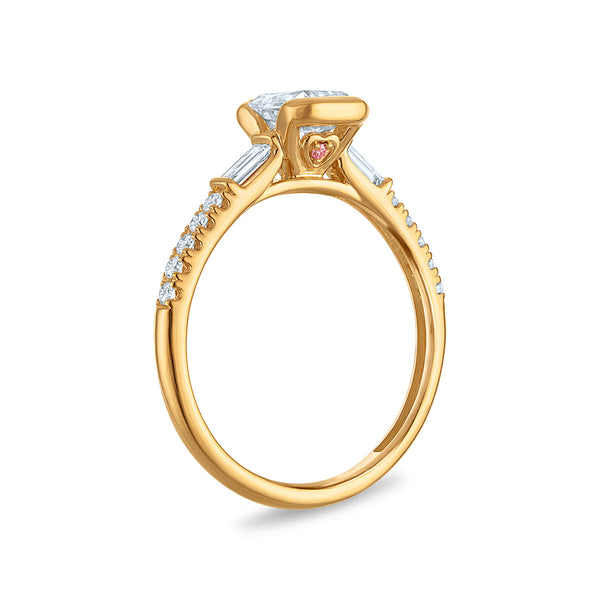 White Diamond Engagement Ring in 10KT Gold