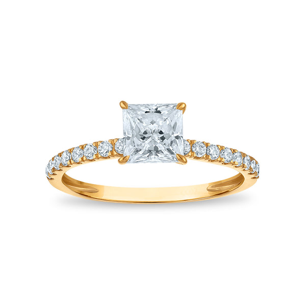 White Diamond Engagement Ring in 10KT Gold