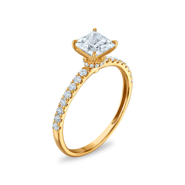 White Diamond Engagement Ring in 10KT Gold