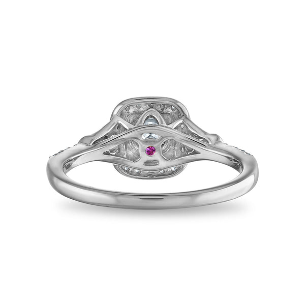 LoveSong EcoLove 1/4 CTW Lab Grown Diamond Halo Promise Ring in Rhodium Plated Sterling Silver
