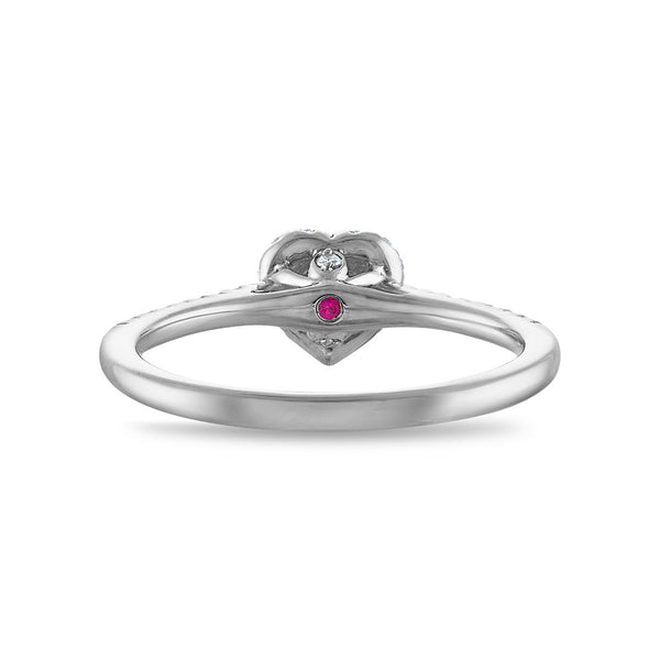 White Diamond Halo Ring in 925 Silver