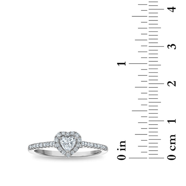 White Diamond Halo Ring in 925 Silver