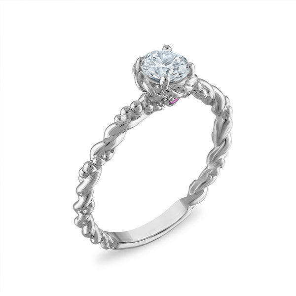 LoveSong EcoLove 1/2 CTW Lab Grown Diamond Promise Ring in Rhodium Plated Sterling Silver