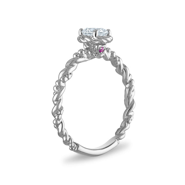 LoveSong EcoLove 1/2 CTW Lab Grown Diamond Promise Ring in Rhodium Plated Sterling Silver