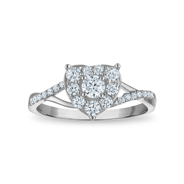 White Diamond Hearts & Symbols Ring in 925 Silver