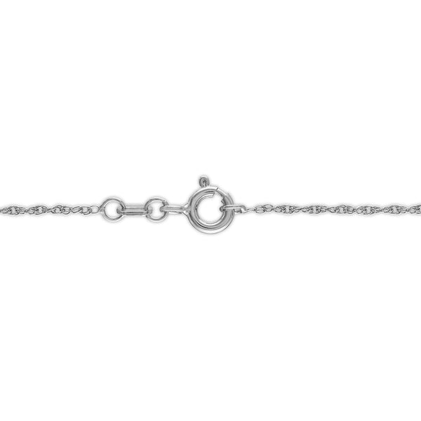 LoveSong 1/10 CTW Natural Diamond Heart 18-inch Pendant in Rhodium Plated Sterling Silver