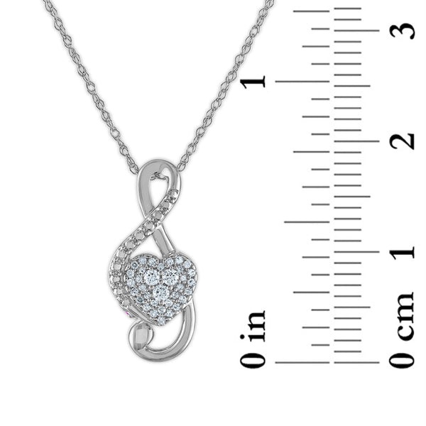LoveSong 1/10 CTW Natural Diamond Fashion Musical Note 18-inch Pendant in 10KT White Gold