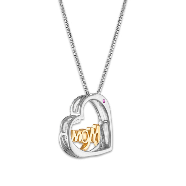 LoveSong 1/20 CTW Natural Diamond 18-inch Mom Pendant in Sterling Silver