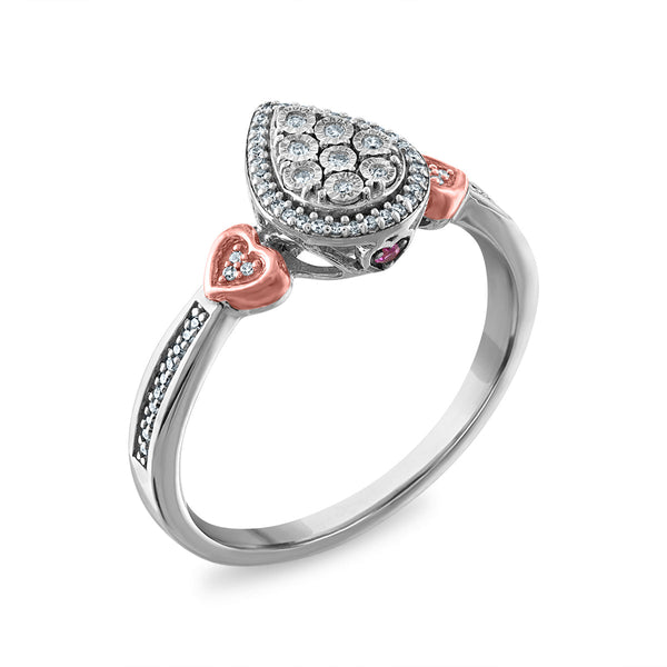 LoveSong 1/10 CTW Natural Diamond Promise Ring in Sterling Silver