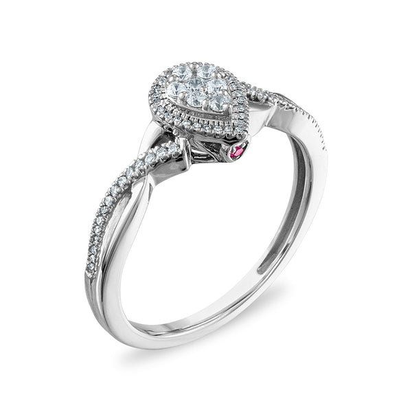 LoveSong 1/5 CTW Natural Diamond Promise Ring in Sterling Silver