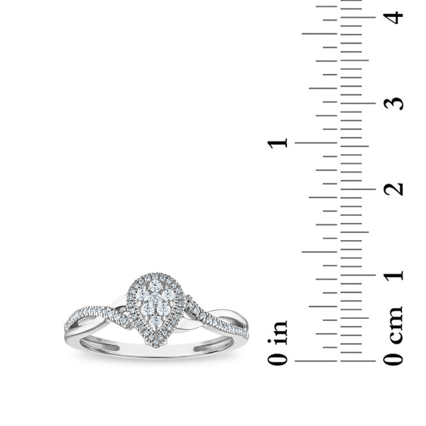 LoveSong 1/5 CTW Natural Diamond Promise Ring in Sterling Silver