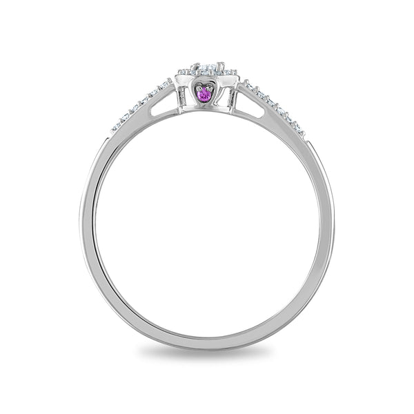 LoveSong 1/10 CTW Natural Diamond Promise Halo Ring in 10KT White Gold