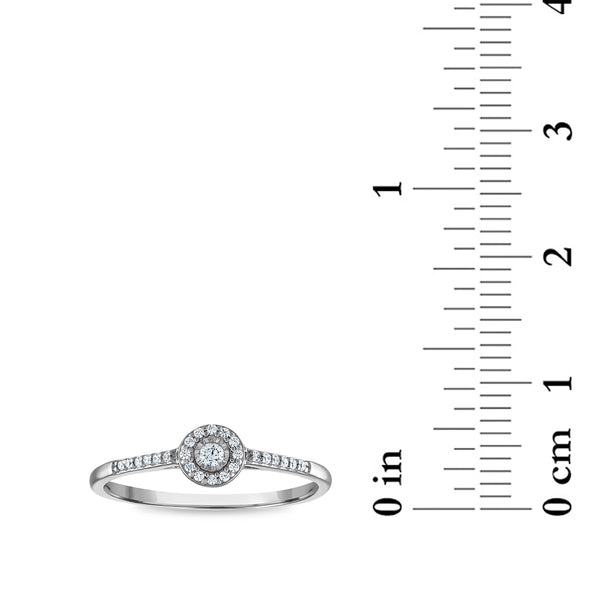 LoveSong 1/10 CTW Natural Diamond Promise Halo Ring in 10KT White Gold