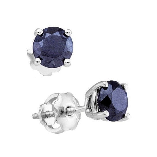 1-1/2 CTW Diamond Solitaire Stud Earrings in 10KT White Gold
