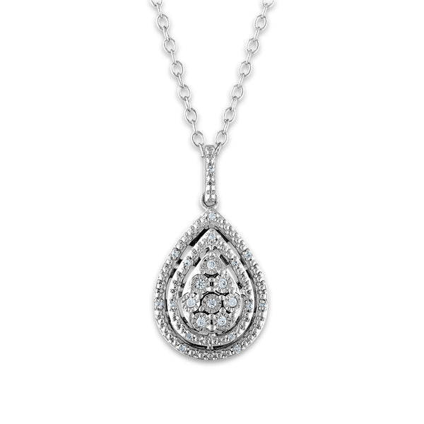 1/3 CTW Natural Diamond Box Set Earring Pendant Ring in Sterling Silver