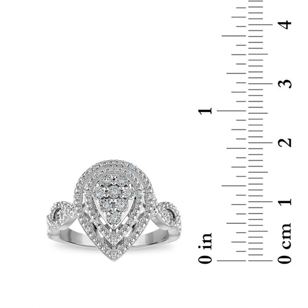 1/3 CTW Natural Diamond Box Set Earring Pendant Ring in Sterling Silver