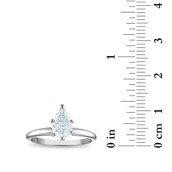 White Diamond Solitaire Ring in 14KT Gold