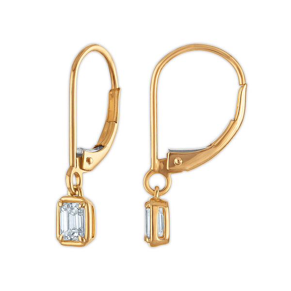 White Diamond Drop / Dangle Earrings in 10KT Gold