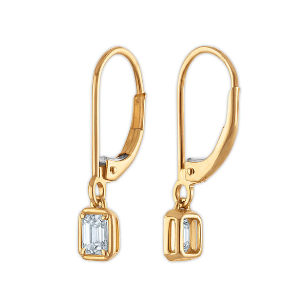 White Diamond Drop / Dangle Earrings in 10KT Gold