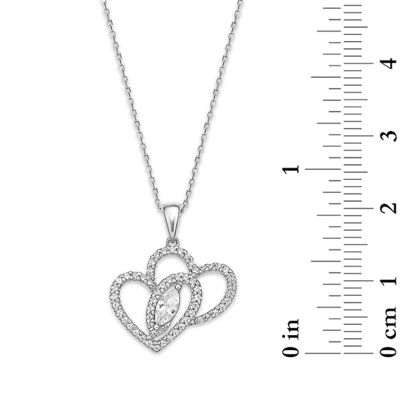 White Diamond Hearts & Symbols Pendant in 14KT Gold