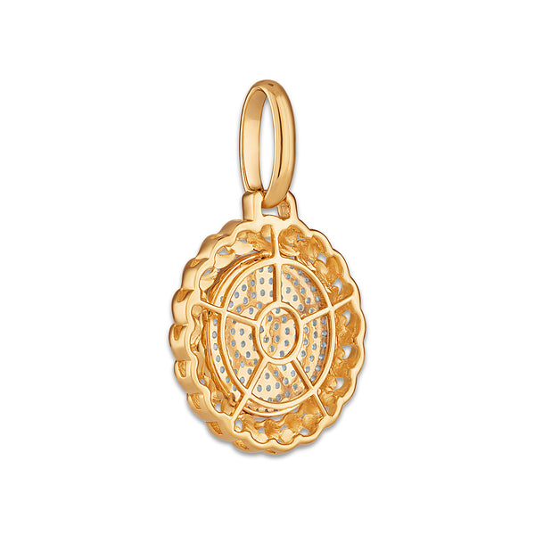White Diamond Cuban Link Pendant in 925 Silver