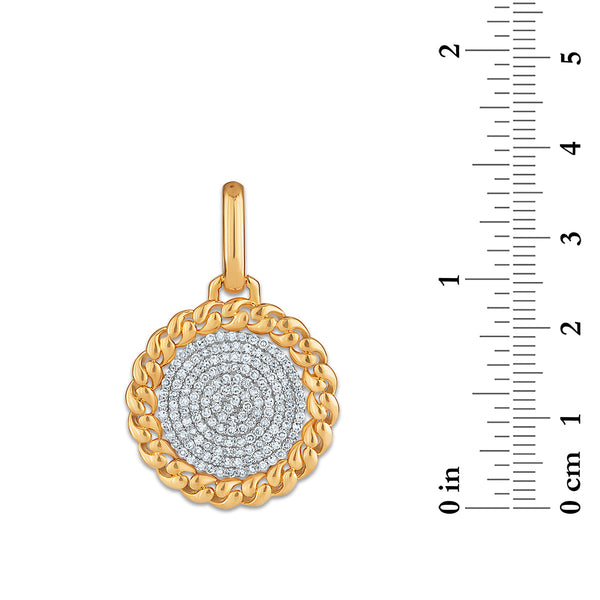 White Diamond Cuban Link Pendant in 925 Silver