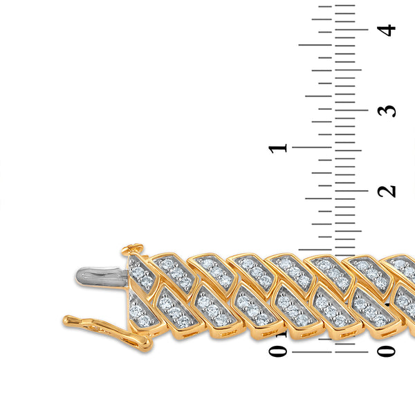 White Diamond Cuban Link Bracelet in 925 Silver