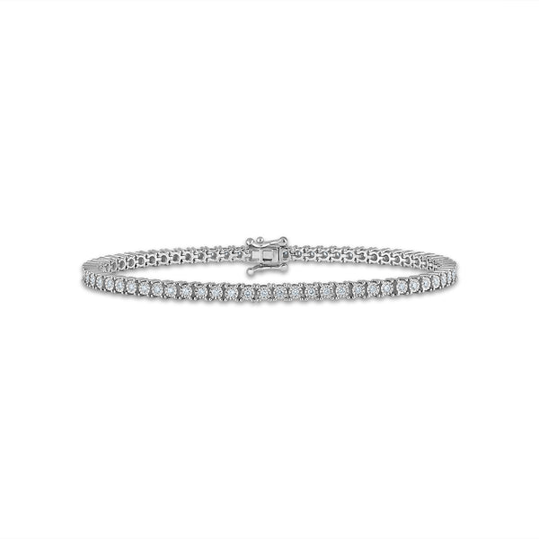 White Diamond Tennis Bracelet in 925 Silver