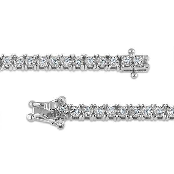 White Diamond Tennis Bracelet in 925 Silver
