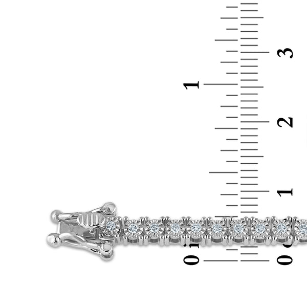 White Diamond Tennis Bracelet in 925 Silver