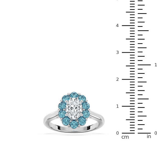 White Diamond Halo Ring in 14KT Gold