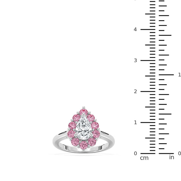 White Diamond Halo Ring in 14KT Gold