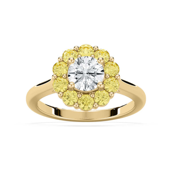 White Diamond Engagement Ring in 14KT Gold