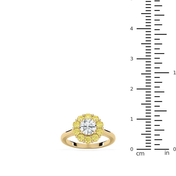 White Diamond Engagement Ring in 14KT Gold