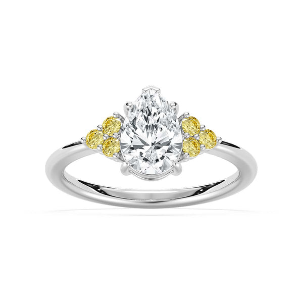 White Diamond Engagement Ring in 14KT Gold