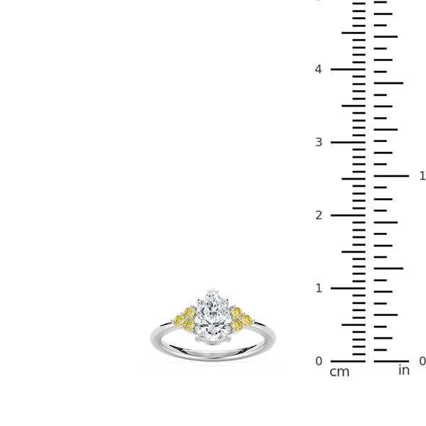 White Diamond Engagement Ring in 14KT Gold