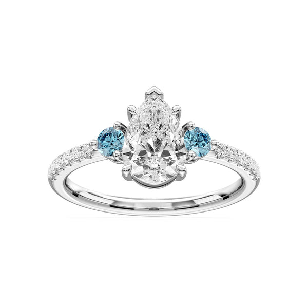 White Diamond Engagement Ring in 14KT Gold