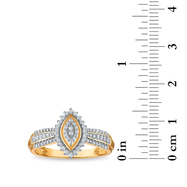 1/3 CTW Natural Diamond Cluster Ring in 10KT Yellow Gold