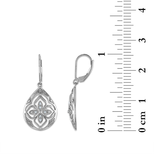 1/4 CTW Natural Diamond 18-inch Pendant Ring Earrings Set in Sterling Silver
