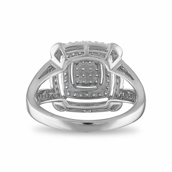 1/2 CTW Natural Diamond Fashion Ring in Rhodium Plated Sterling Silver