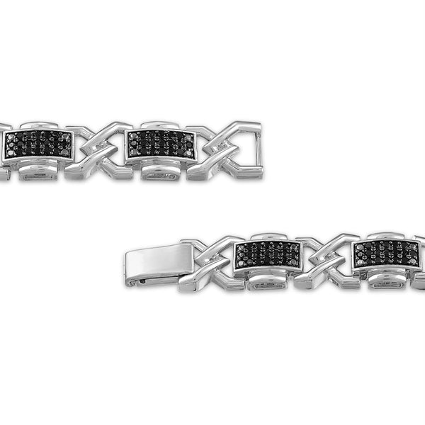 2 CTW Black Natural Diamond 8.5-inch Bracelet in Sterling Silver