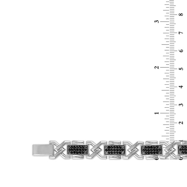 2 CTW Black Natural Diamond 8.5-inch Bracelet in Sterling Silver